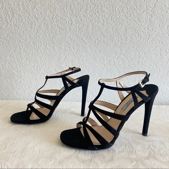 Prada blacks crisscross strap suede sandals - Picture 5 of 13